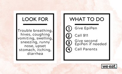 Pink Milk Allergy Caregiver Cards